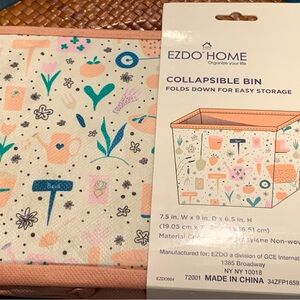 Collapsible Bin 7.5” W x  9” x 6.5” H NWT